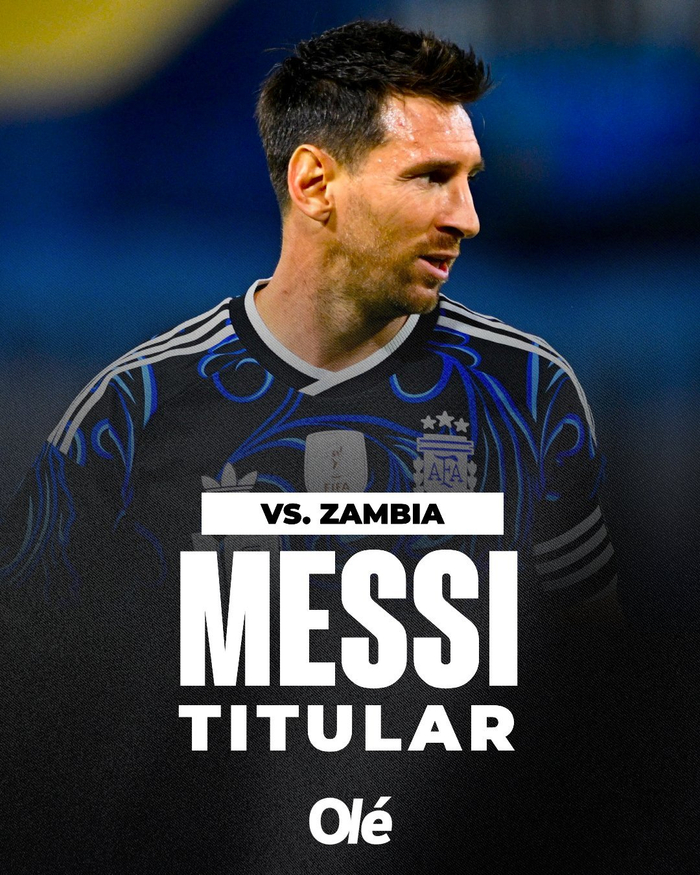 梅西将首发出战赞比亚 斯卡洛尼赛前确认战术布